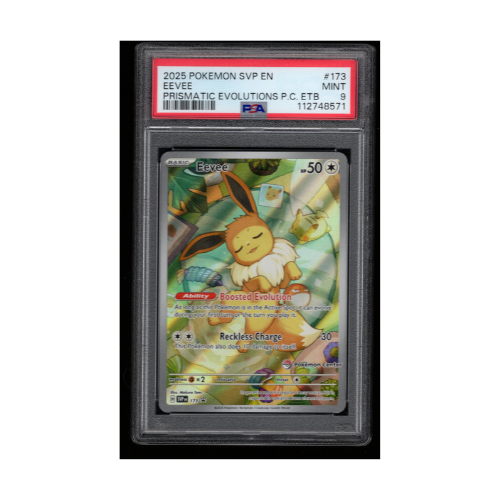 2025 Pokémon SVP EN Eevee Prismatic Evolutions Pokémon Center ETB Promo PSA 9