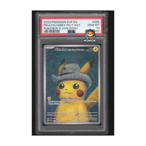 2023 Pokemon SVP EN Pikachu/Grey FELT HAT Pokemon X van Gogh PSA 10