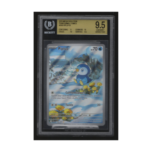 2025 Pokémon Mega Evolution Phantasmal Flames #098 Piplup Illustration Rare BGS 9.5