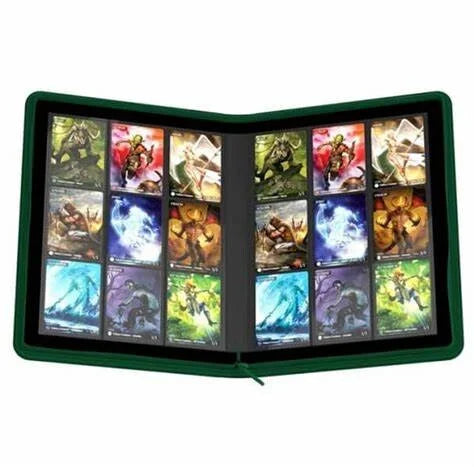 Ultimate Guard Zipfolio 360 -18-Pocket Xeno Skin Binder  Green Card Portfolios Ultimate Guard
