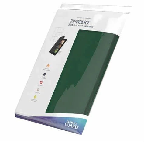 Ultimate Guard Zipfolio 360 -18-Pocket Xeno Skin Binder  Green Card Portfolios Ultimate Guard